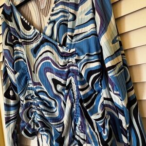 Stylish Blue and Purple Long Sleeve Top